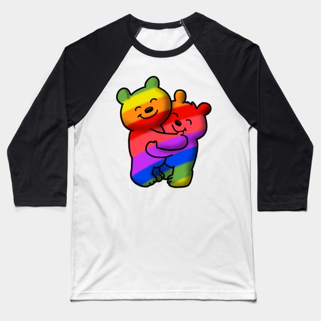 Rainbow Bears Baseball T-Shirt by wolfmanjaq